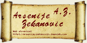 Arsenije Zekanović vizit kartica